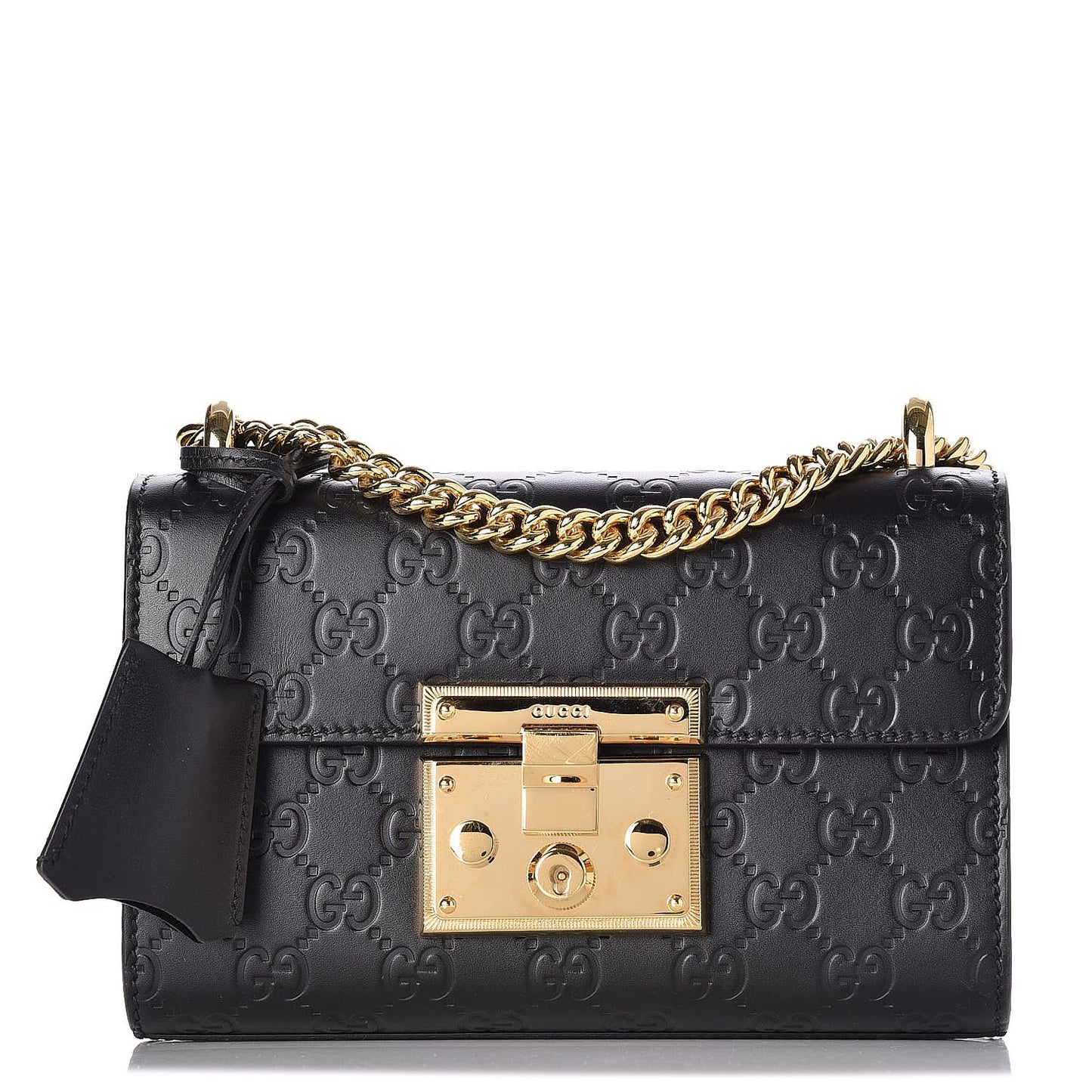 Guccissima Small Padlock Shoulder Bag Black