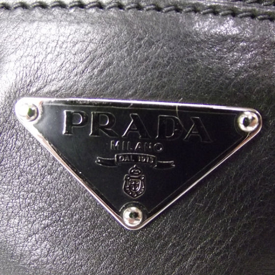Prada Leather Chain Tote Black 6 of 10