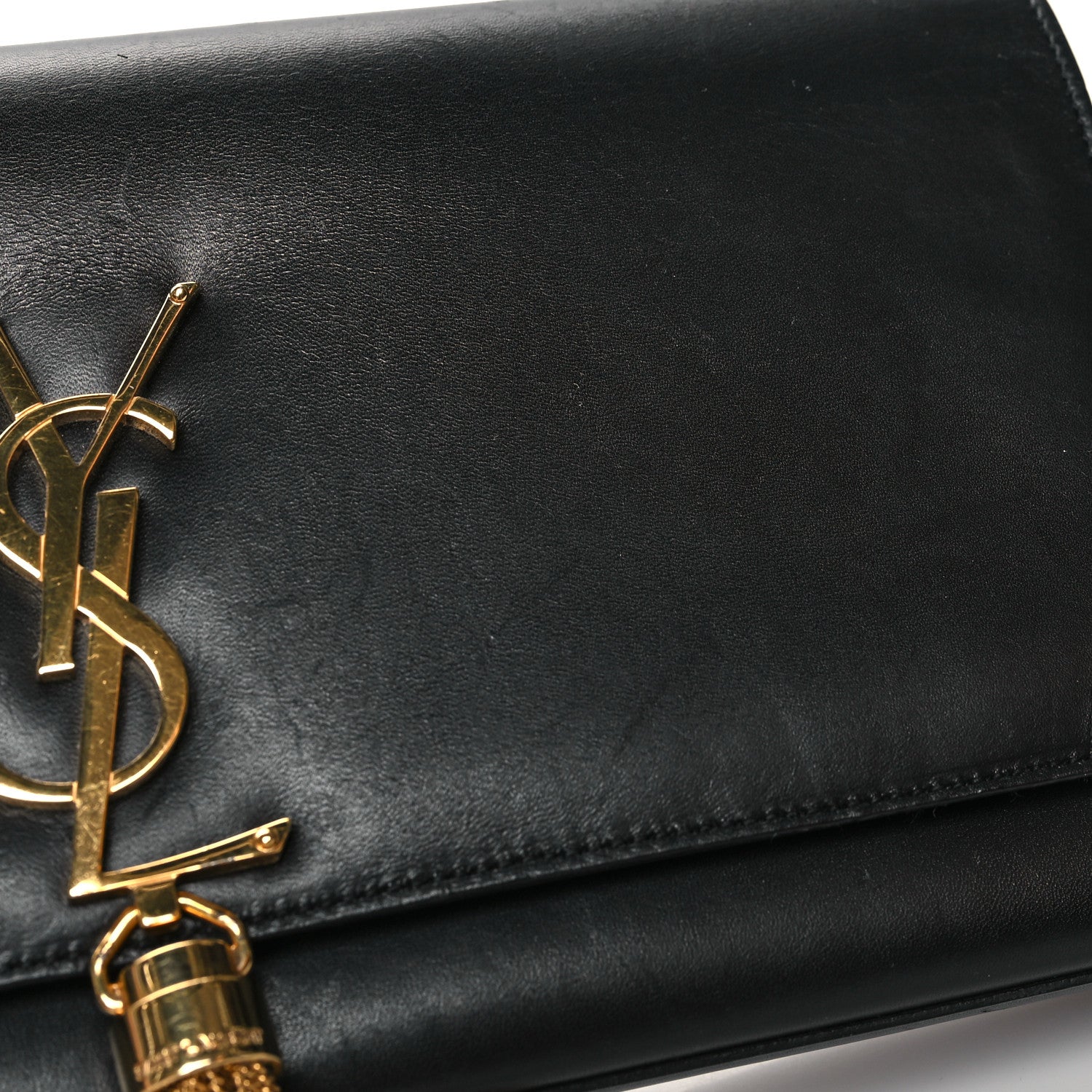 Saint Laurent Calfskin Classic Monogram Tassel Clutch Black 11 of 14