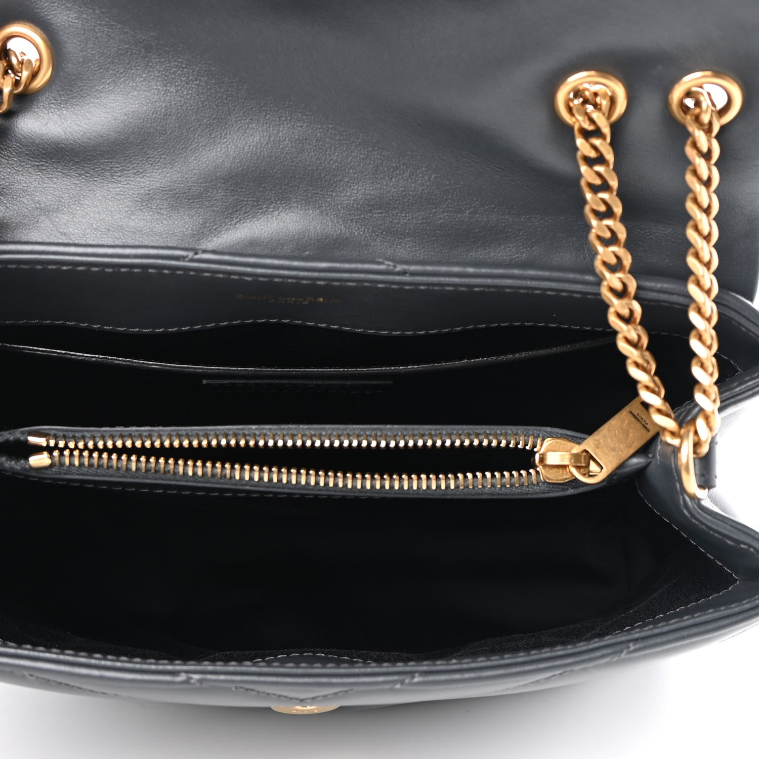 Saint Laurent Calfskin Y Quilted Monogram Small Loulou Chain Satchel Dark Smog 5 of 8