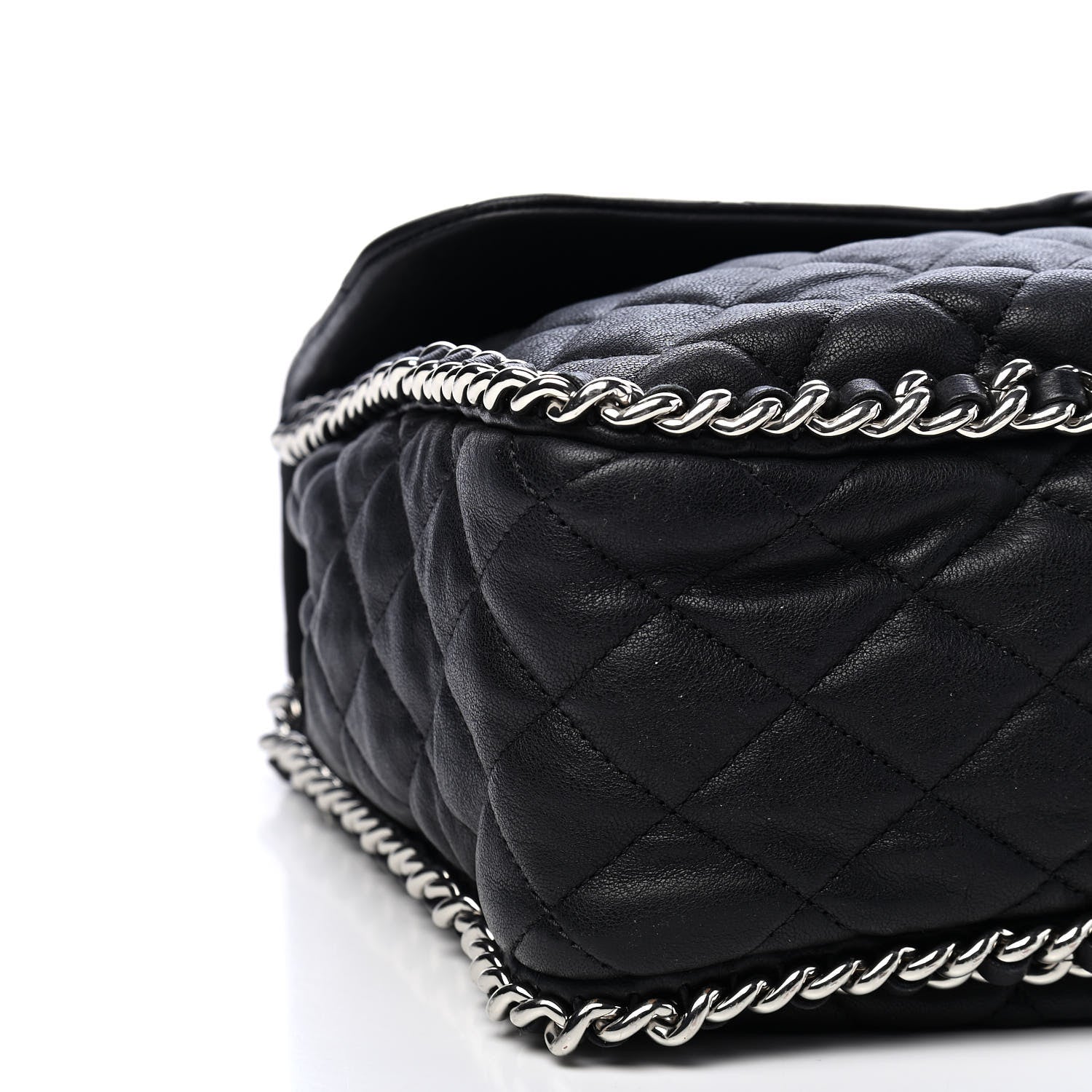 Chanel Washed Lambskin Quilted Maxi Chain Around Flap Black 7 of 8