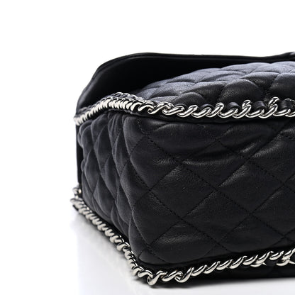 Chanel Washed Lambskin Quilted Maxi Chain Around Flap Black 7 of 8