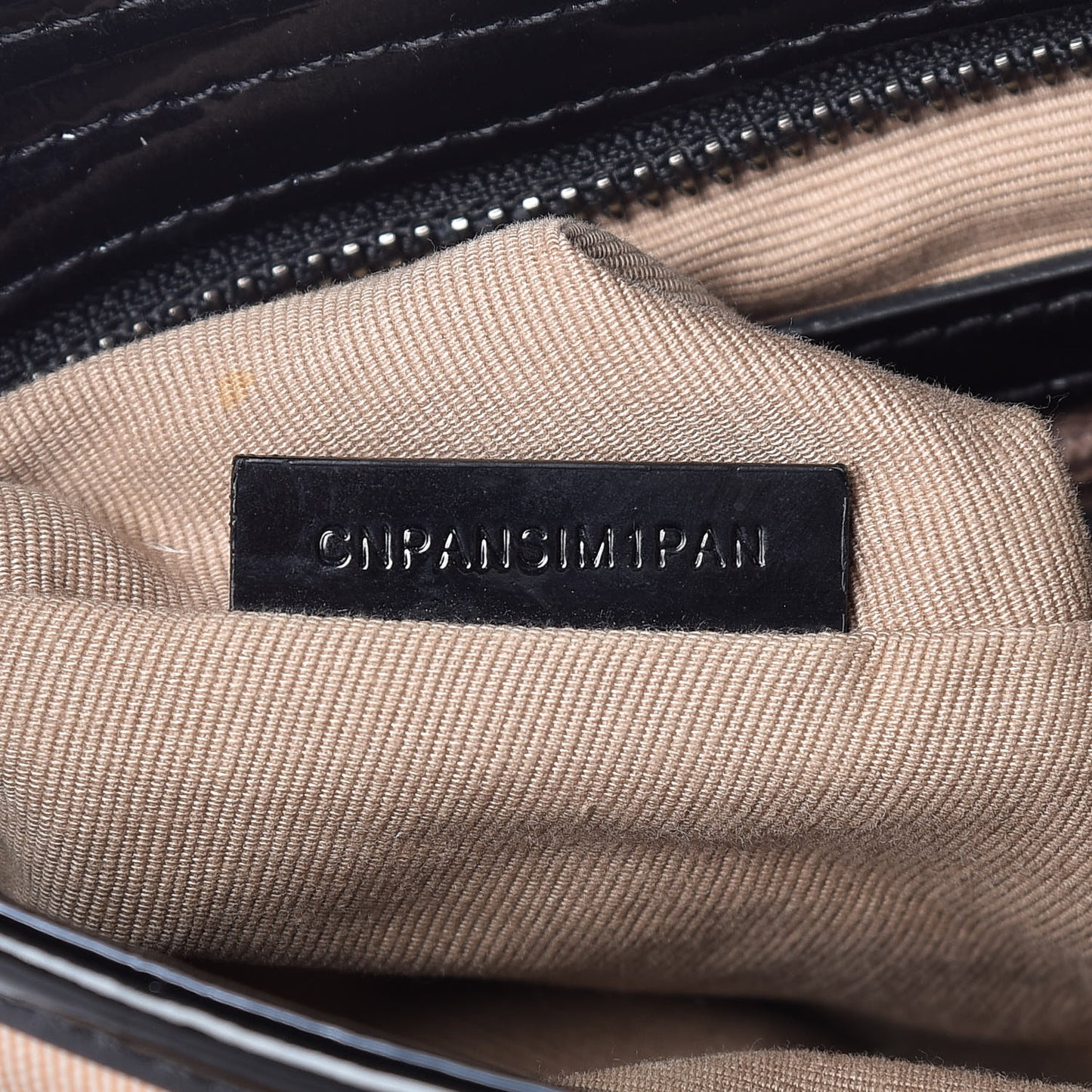 Patent Trim Nova Check Shopper Tote Black