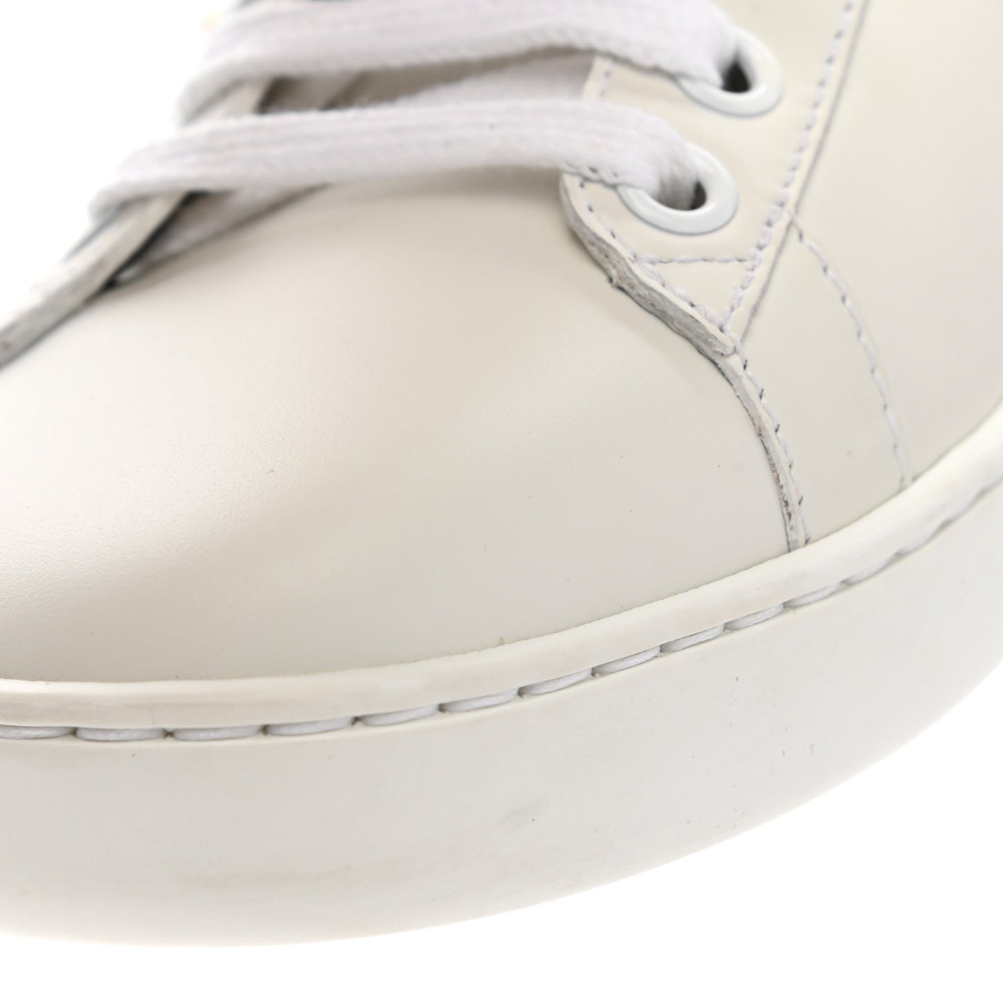 Calfskin Web Pearl Studded Womens Ace Sneakers 36.5 White