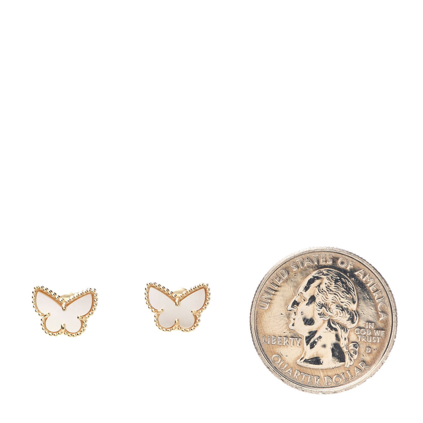 18K Yellow Gold Mother of Pearl Sweet Alhambra Butterfly Earrings
