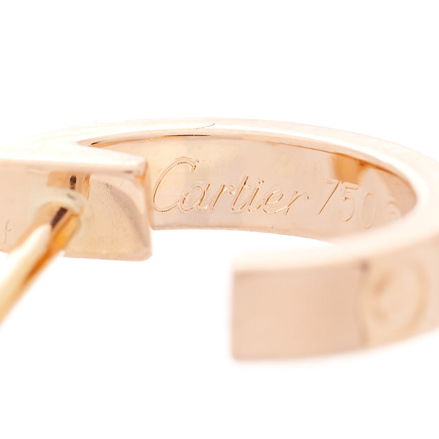 18K Pink Gold Small LOVE Hoop Earrings