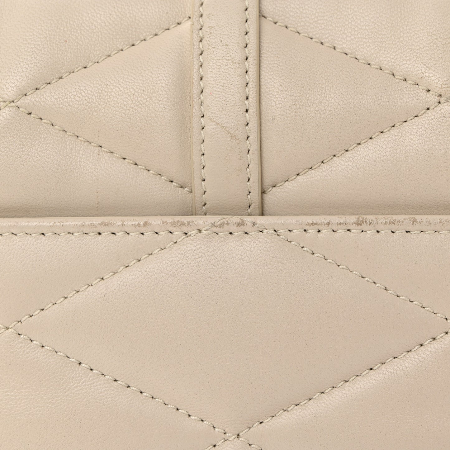 Lambskin Quilted Le 57 Diamond Shoulder Bag Crema Soft