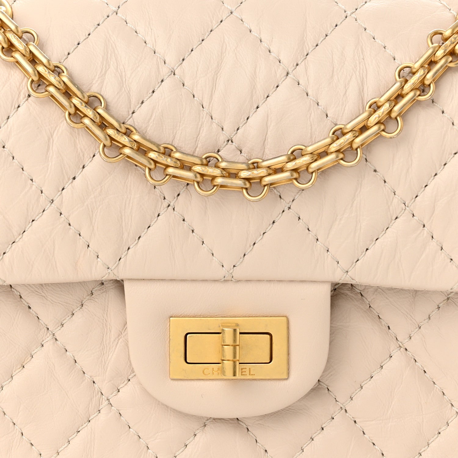 Chanel Aged Calfskin Quilted 2.55 Reissue Mini Flap Light Beige 11 of 12