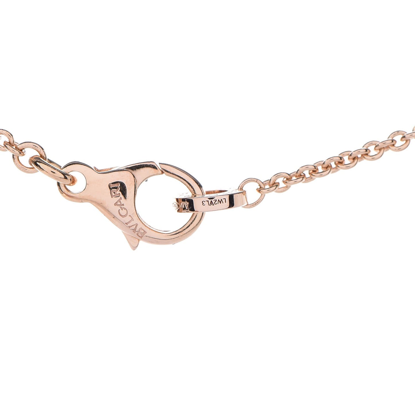 18K Rose Gold Diamond BVLGARI BVLGARI Link Pendant Necklace
