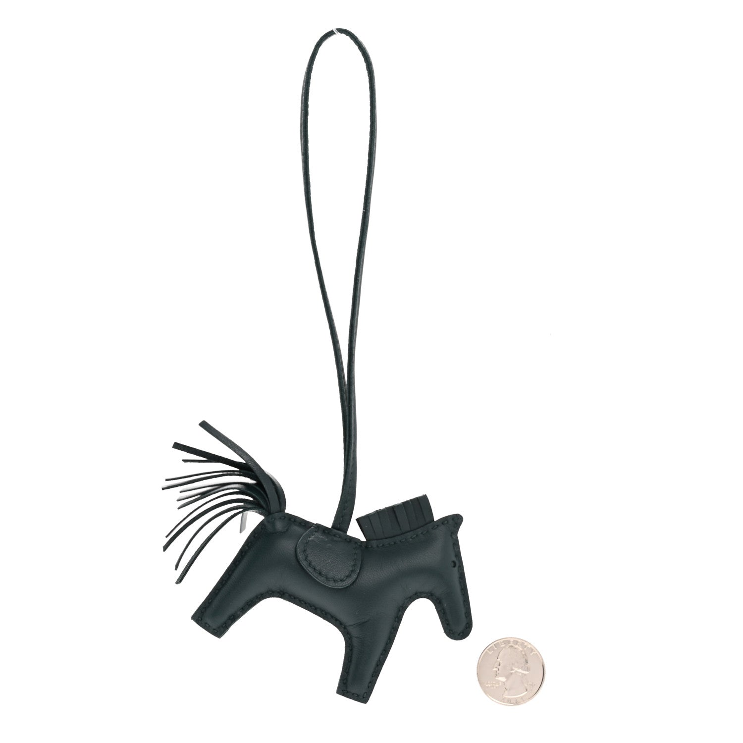 Hermes Milo Lambskin Grigri Rodeo Horse Bag Charm PM Vert Cypress 2 of 4