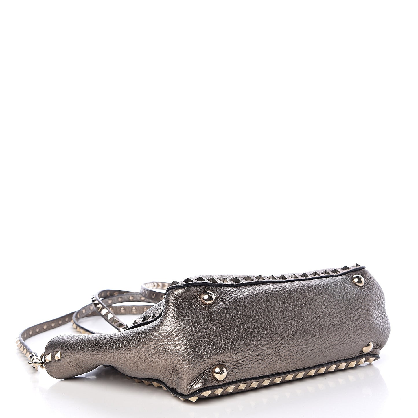 Metallic Alce Printed Calfskin Small Rockstud Tote Sasso
