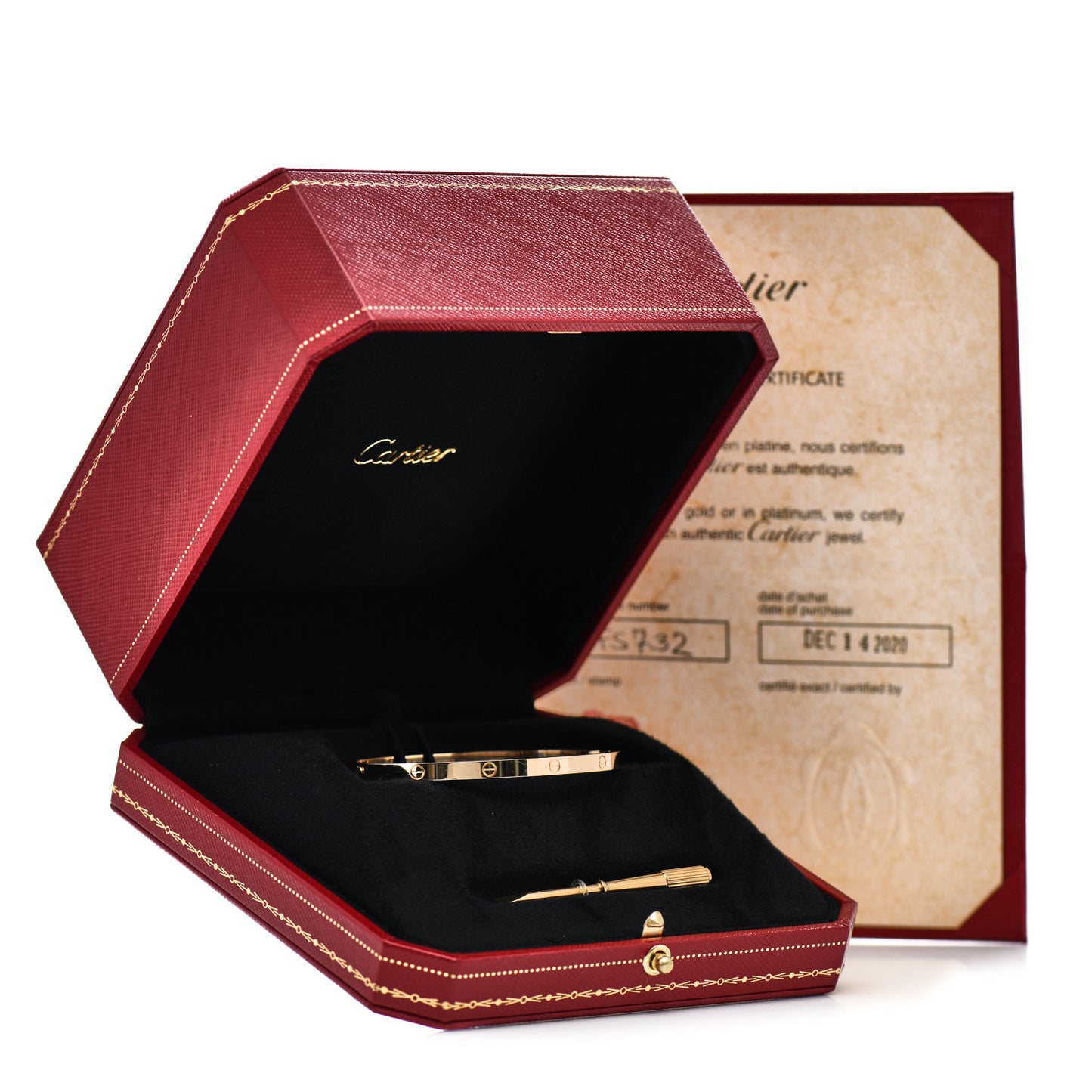 18K Yellow Gold Small LOVE Bracelet 17