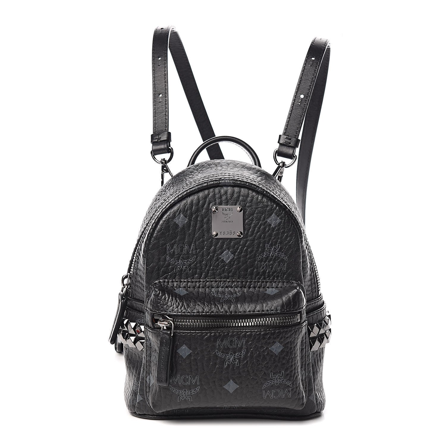 MCM Visetos Side Stud X-Mini Stark Bebe Boo Backpack Black 1 of 11