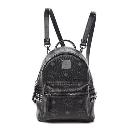 MCM Visetos Side Stud X-Mini Stark Bebe Boo Backpack Black 1 of 11