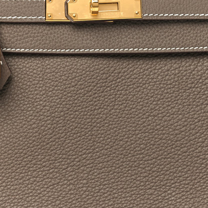 Hermes Taurillon Clemence Kelly Retourne 28 Etoupe 8 of 11