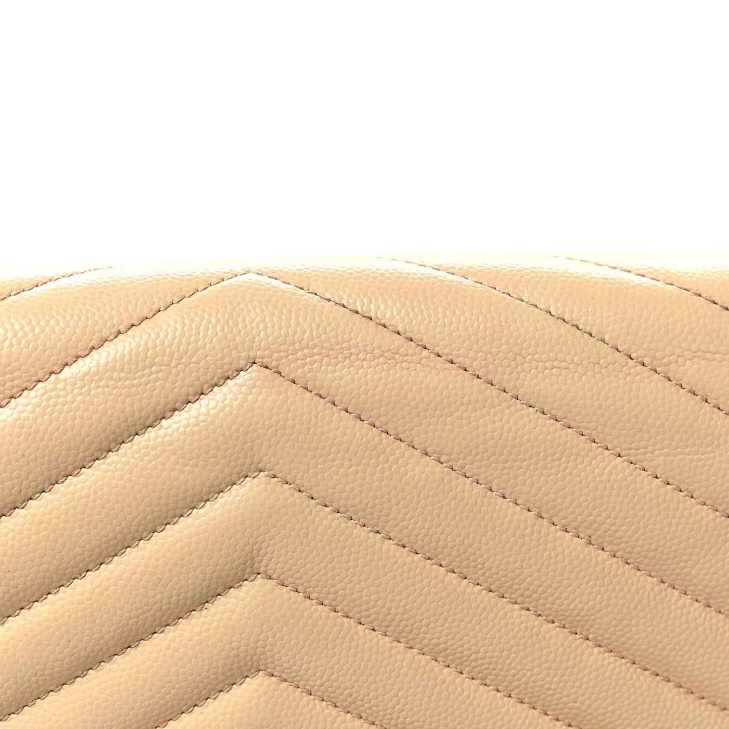 Grain De Poudre Matelasse Chevron Monogram Chain Wallet Dark Beige