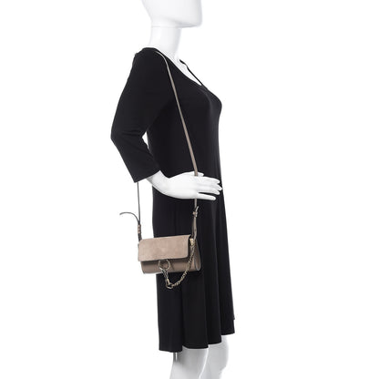 Chloe Suede Calfskin Mini Faye Shoulder Bag Motty Grey 2 of 12