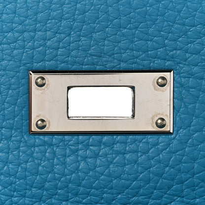 Hermes Veau Doblis Taurillon Clemence Evergrain Ghillies Kelly Retourne 32 Turquoise Ciel 33 of 38