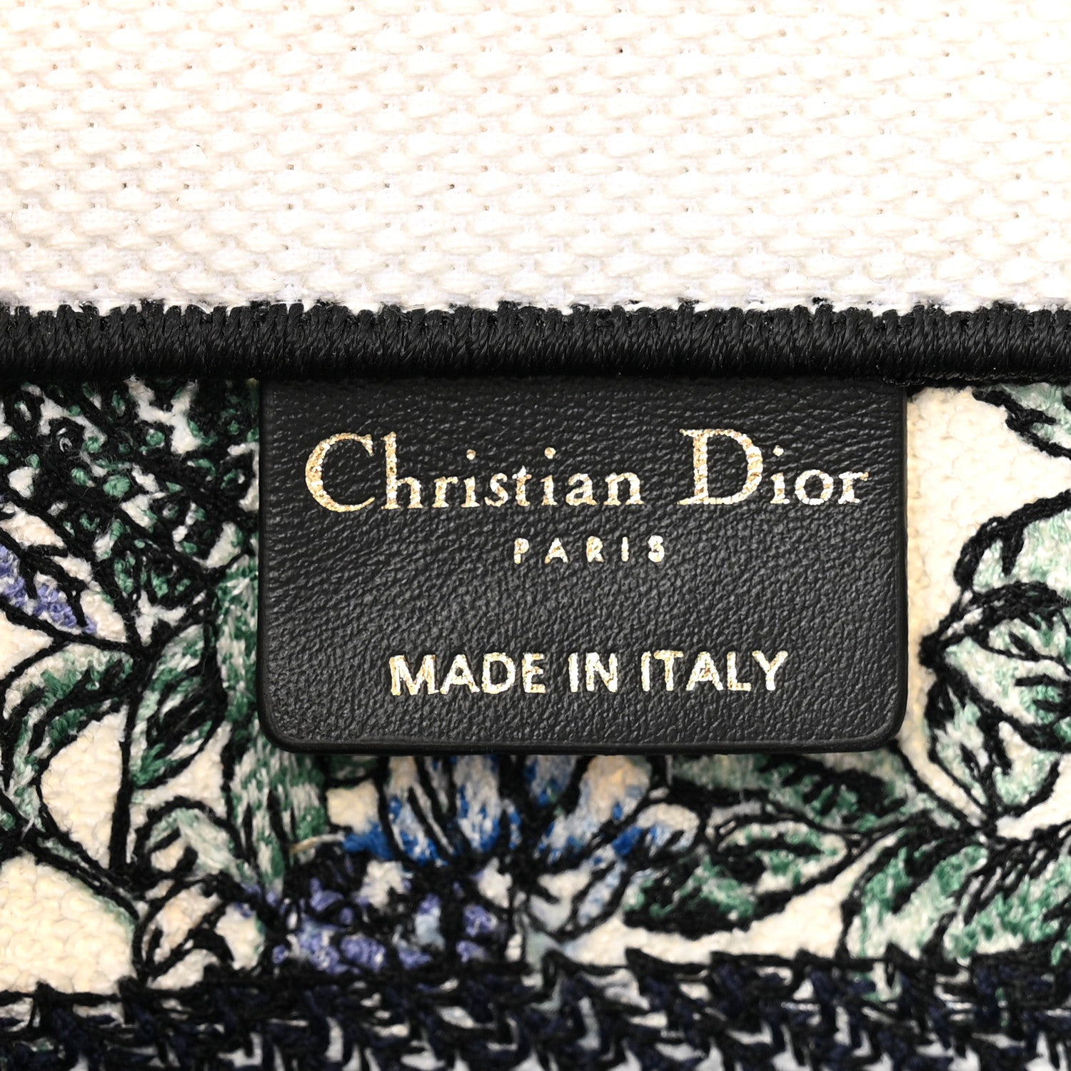Christian Dior Canvas Embroidered Small Flowers Book Tote Blue 6 of 12