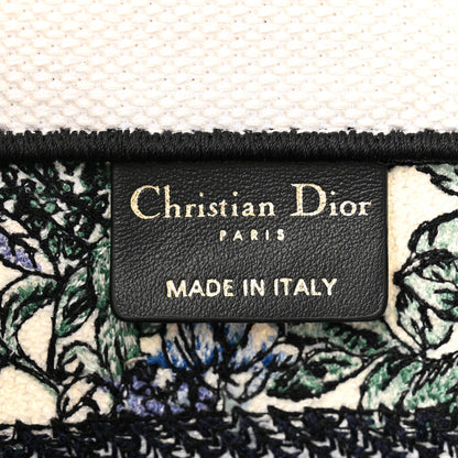 Christian Dior Canvas Embroidered Small Flowers Book Tote Blue 6 of 12