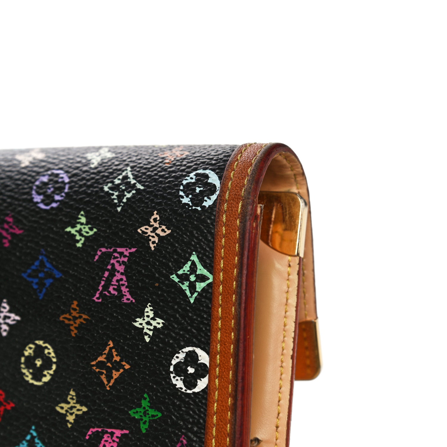 Louis Vuitton Monogram Multicolor Porte Tresor International Wallet Black 35 of 38