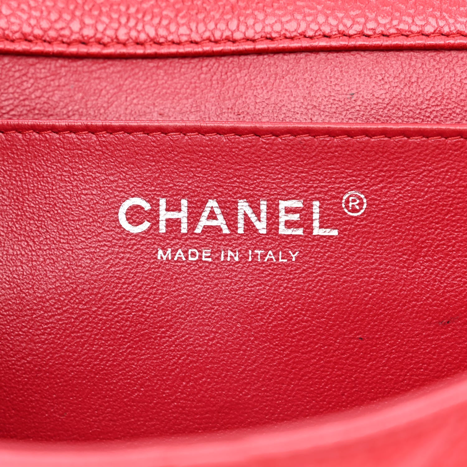 Chanel Caviar Quilted Clutch With Chain Flap Red 6 of 13
