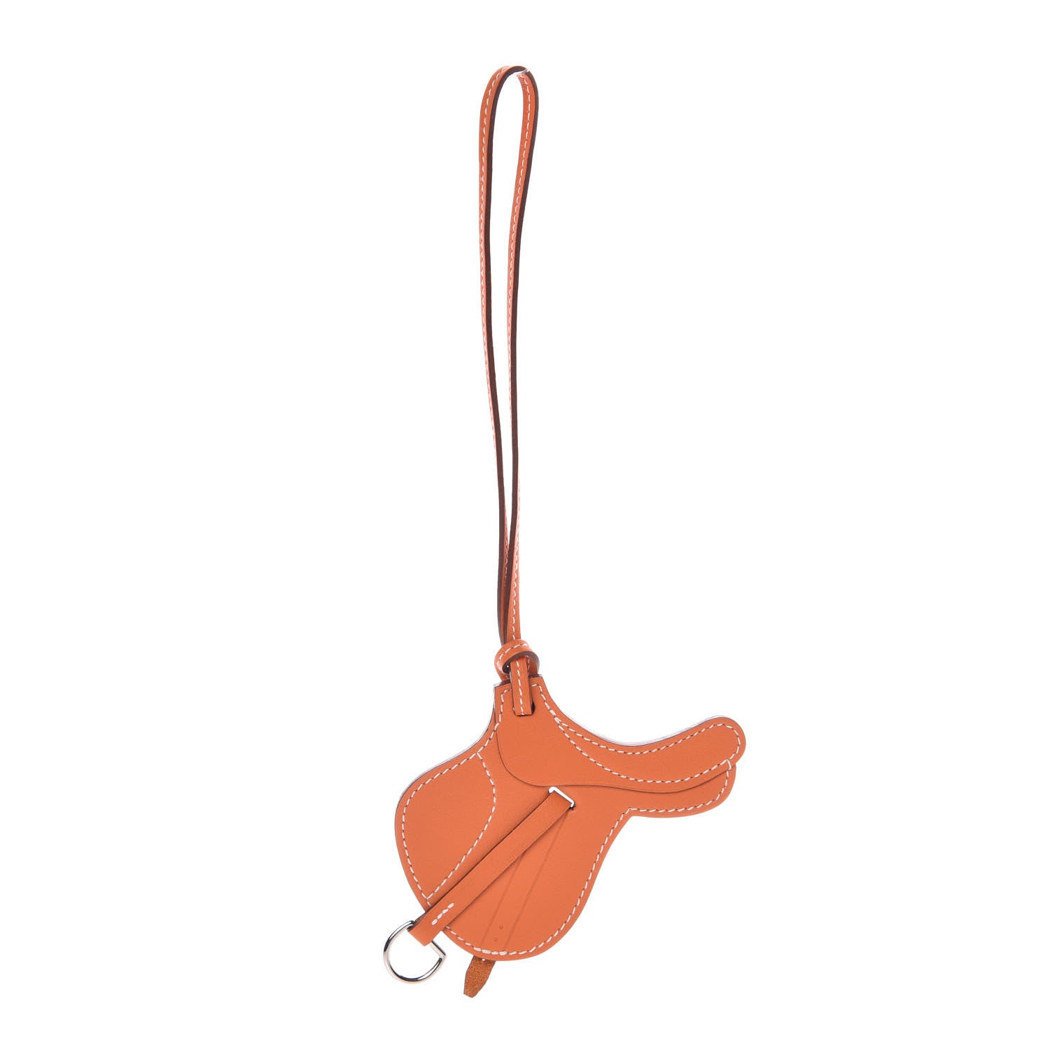Hermes Swift Paddock Selle Horse Saddle Bag Charm Orange 1 of 4