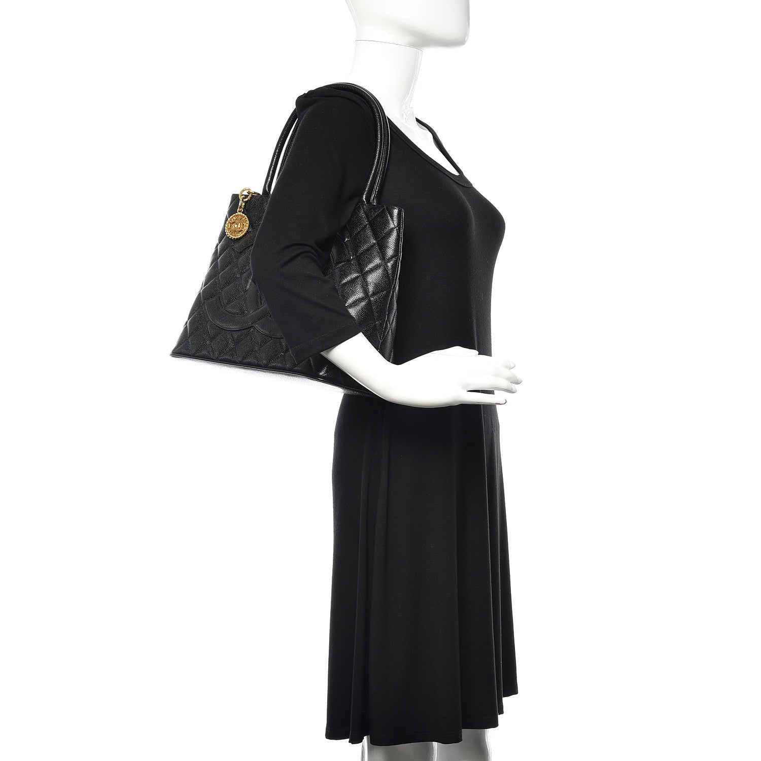 Chanel Caviar Quilted Medallion Tote Black 2 of 11