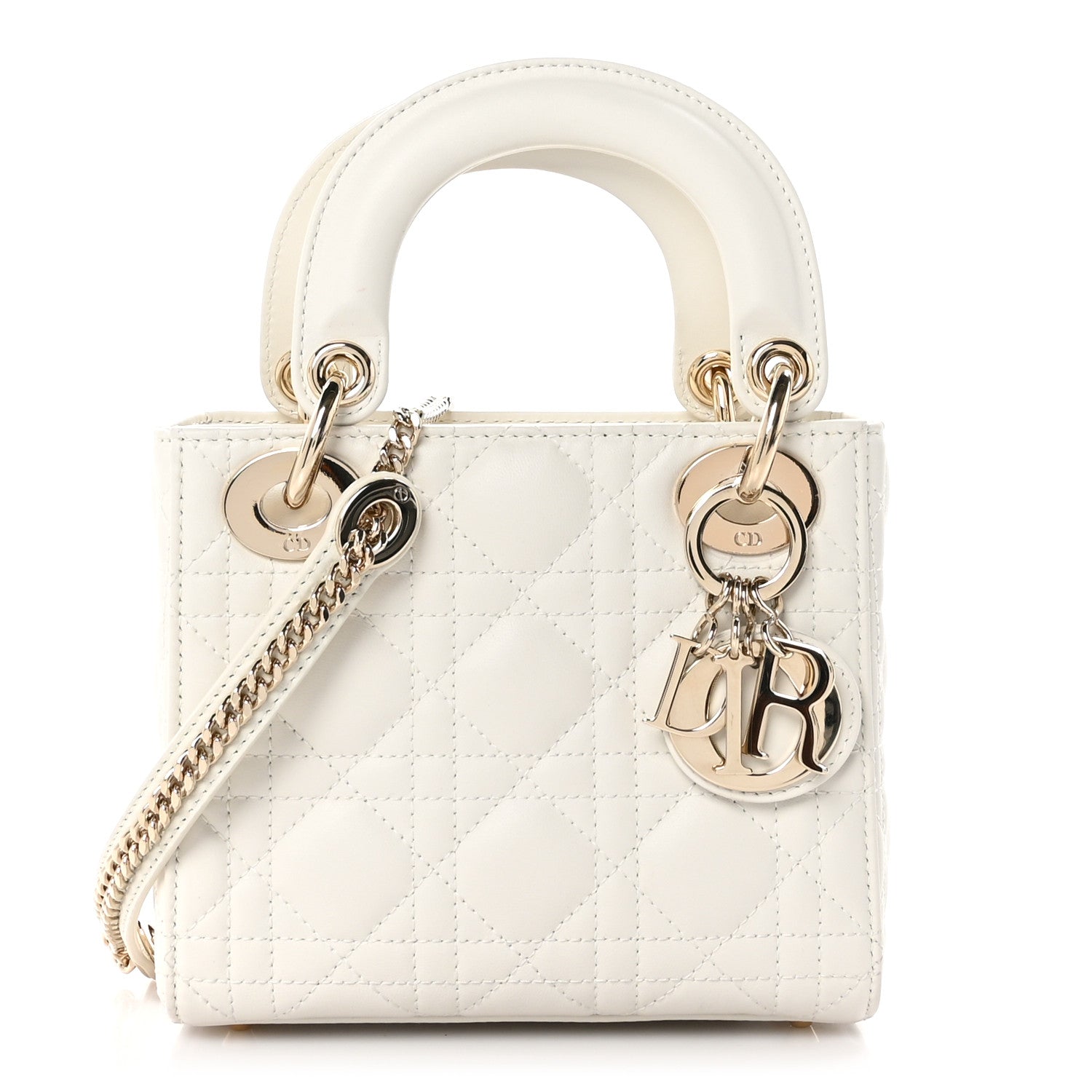 Christian Dior Lambskin Cannage Mini Lady Dior White 1 of 11