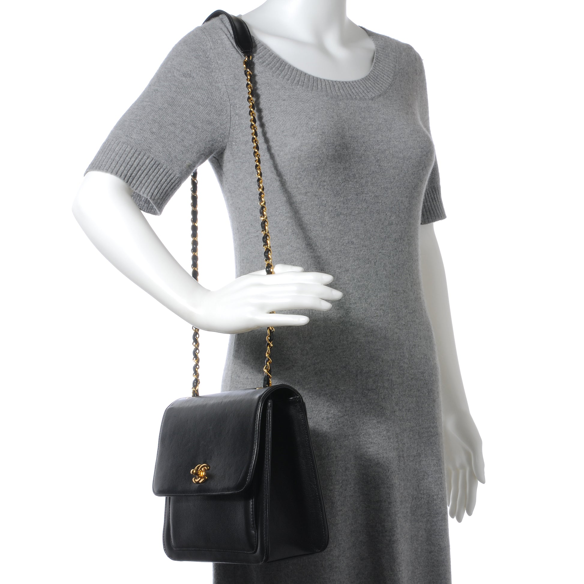 Chanel Calfskin CC Shoulder Bag Black 2 of 10