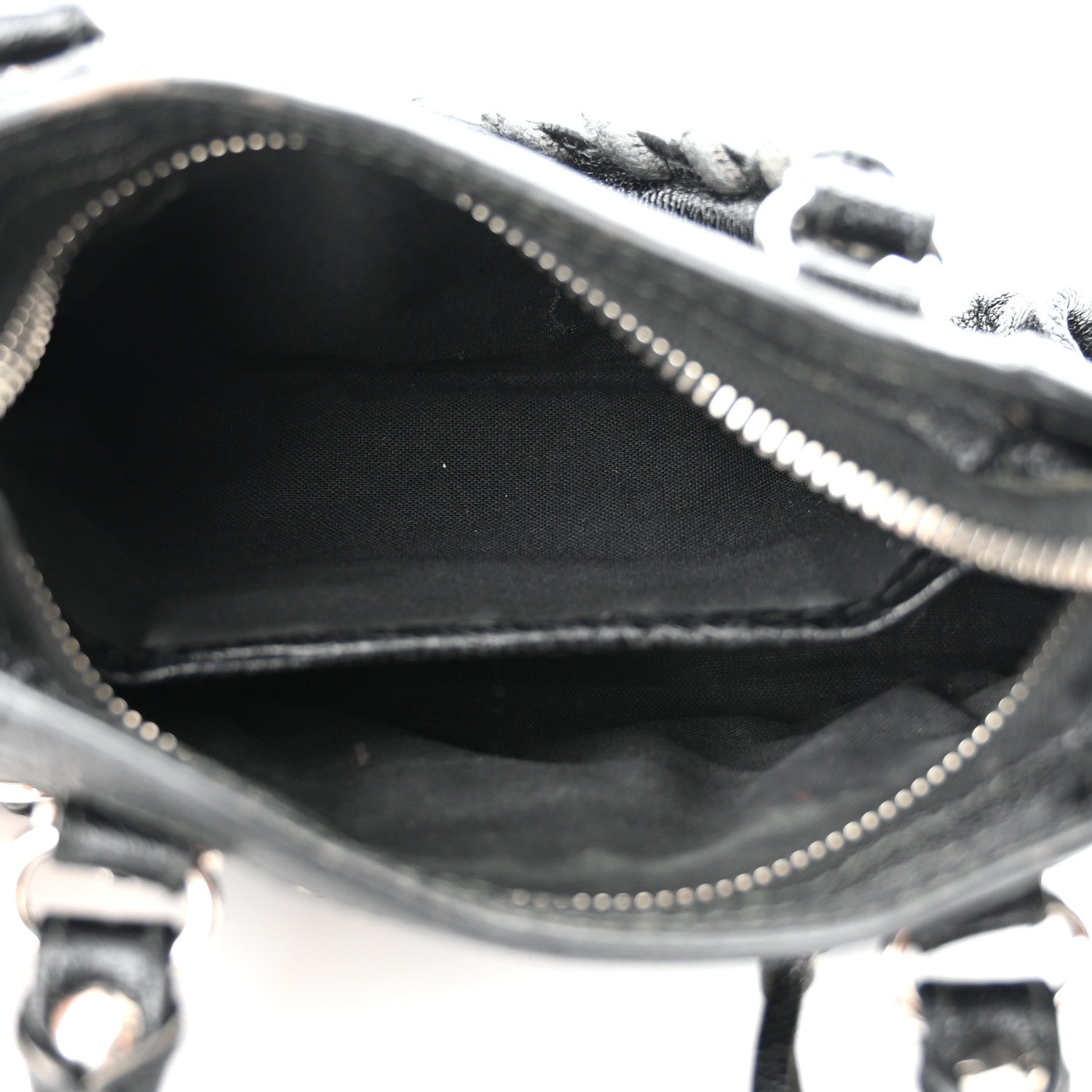 Balenciaga Chevre Silver Metallic Edge Hardware Nano City Black 5 of 11