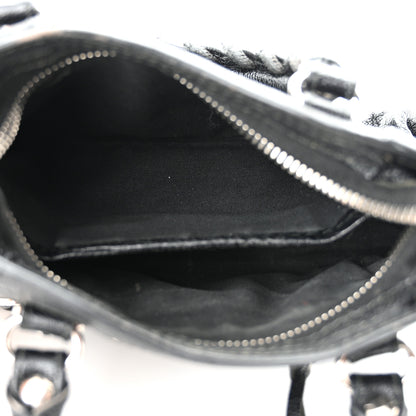 Balenciaga Chevre Silver Metallic Edge Hardware Nano City Black 5 of 11