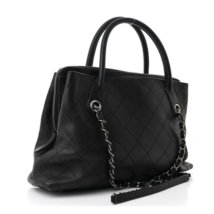 Chanel Grained Vegetal Calfskin Small Urban Shopping Tote Black 3 of 10