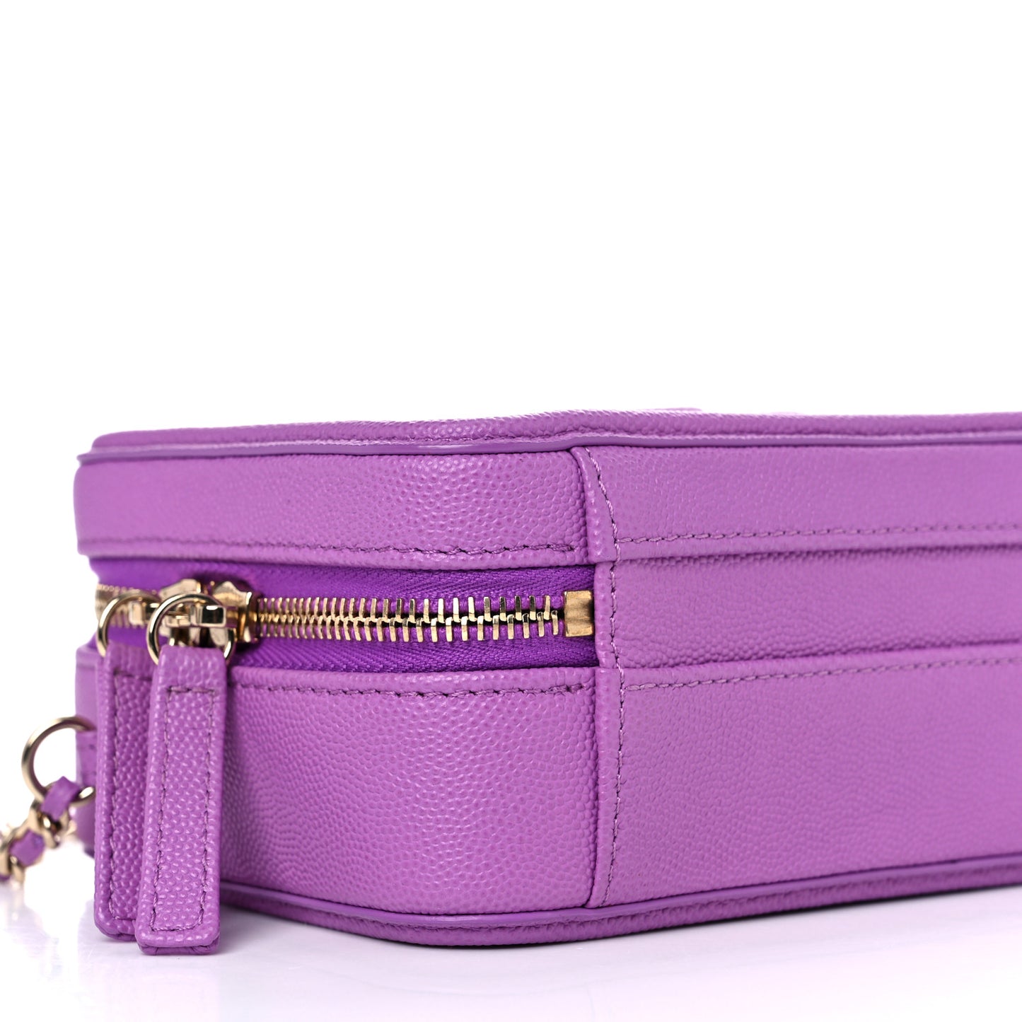 Caviar Quilted Small CC Filigree Vanity Case Purple