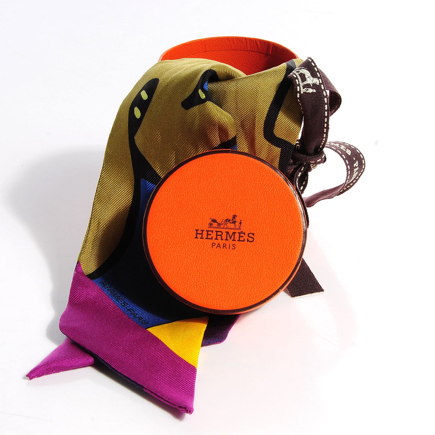 Silk Graff Graffiti Twilly Fuchsia Kaki Jaune