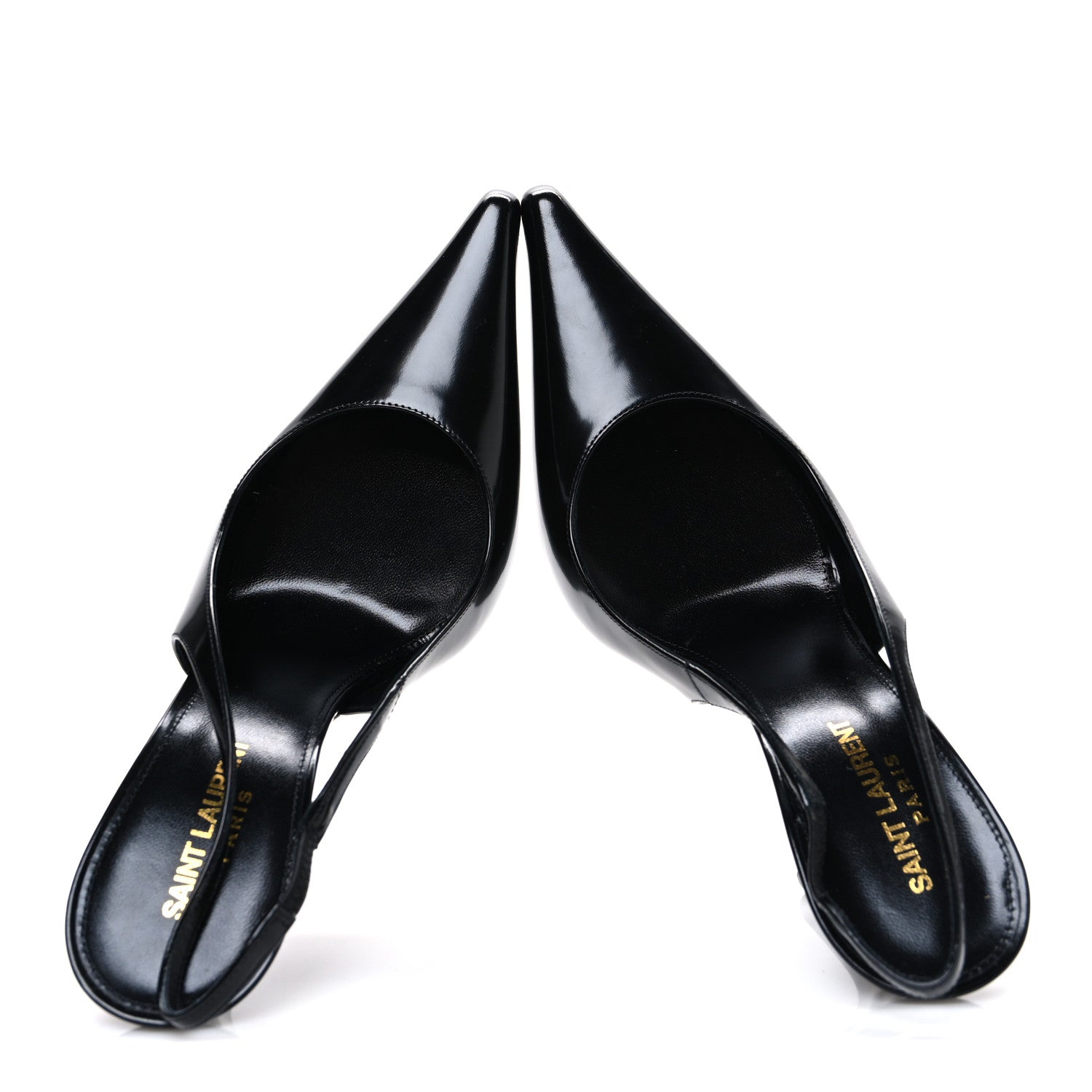 Saint Laurent Patent Vendome Slingback Pumps 38 Black 2 of 10