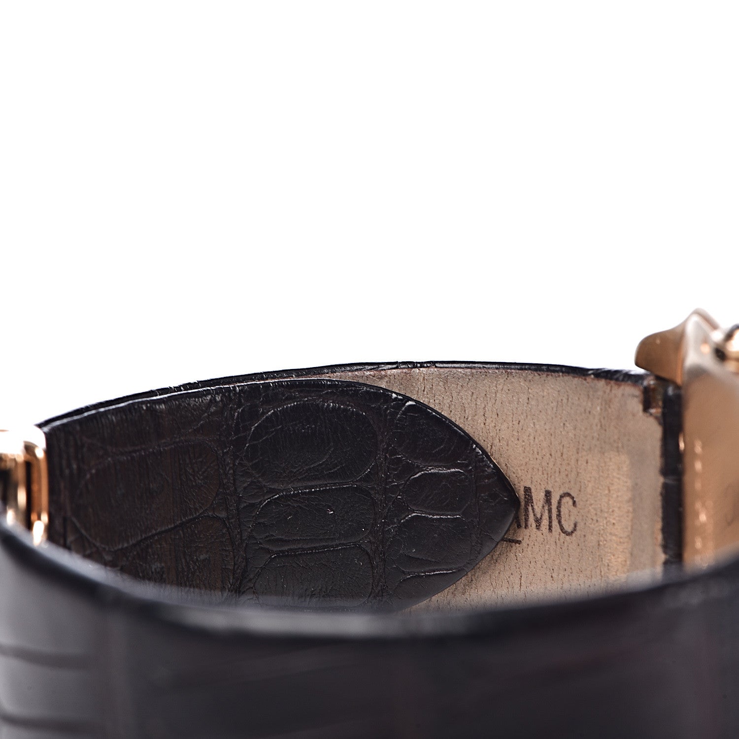 Cartier 18K Pink Gold Alligator 35mm Santos Dumont Collection Privee Manual Winding Watch Black 10 of 12