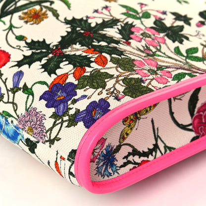 Gucci Canvas Flora Large Rajah Chain Tote White Multicolor Fuxia Fluo 12 of 14