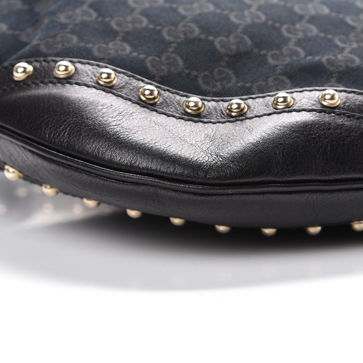 Gucci Monogram Web Studded Pelham Shoulder Bag Black 8 of 11
