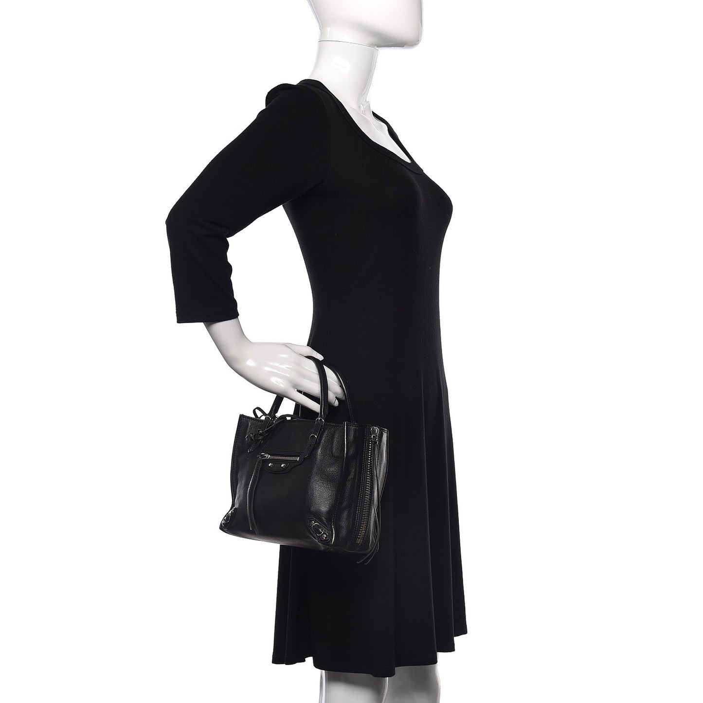 Calfskin Papier Mini A4 Tote Black