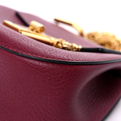 Chloe Grained Lambskin Mini Drew Shoulder Bag Wine Purple 8 of 15