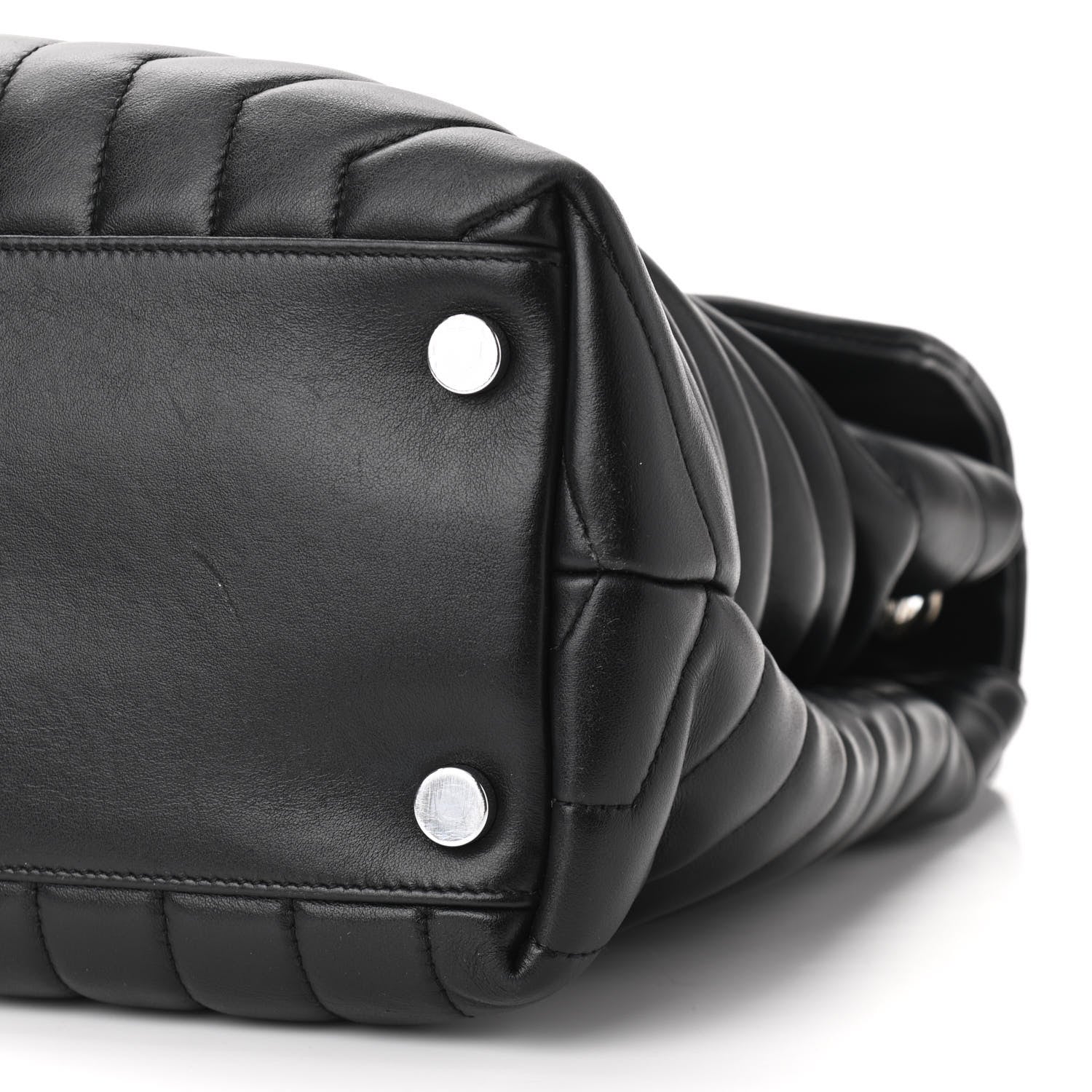 Saint Laurent Calfskin Y Quilted Monogram Large Loulou Chain Satchel Black 9 of 9