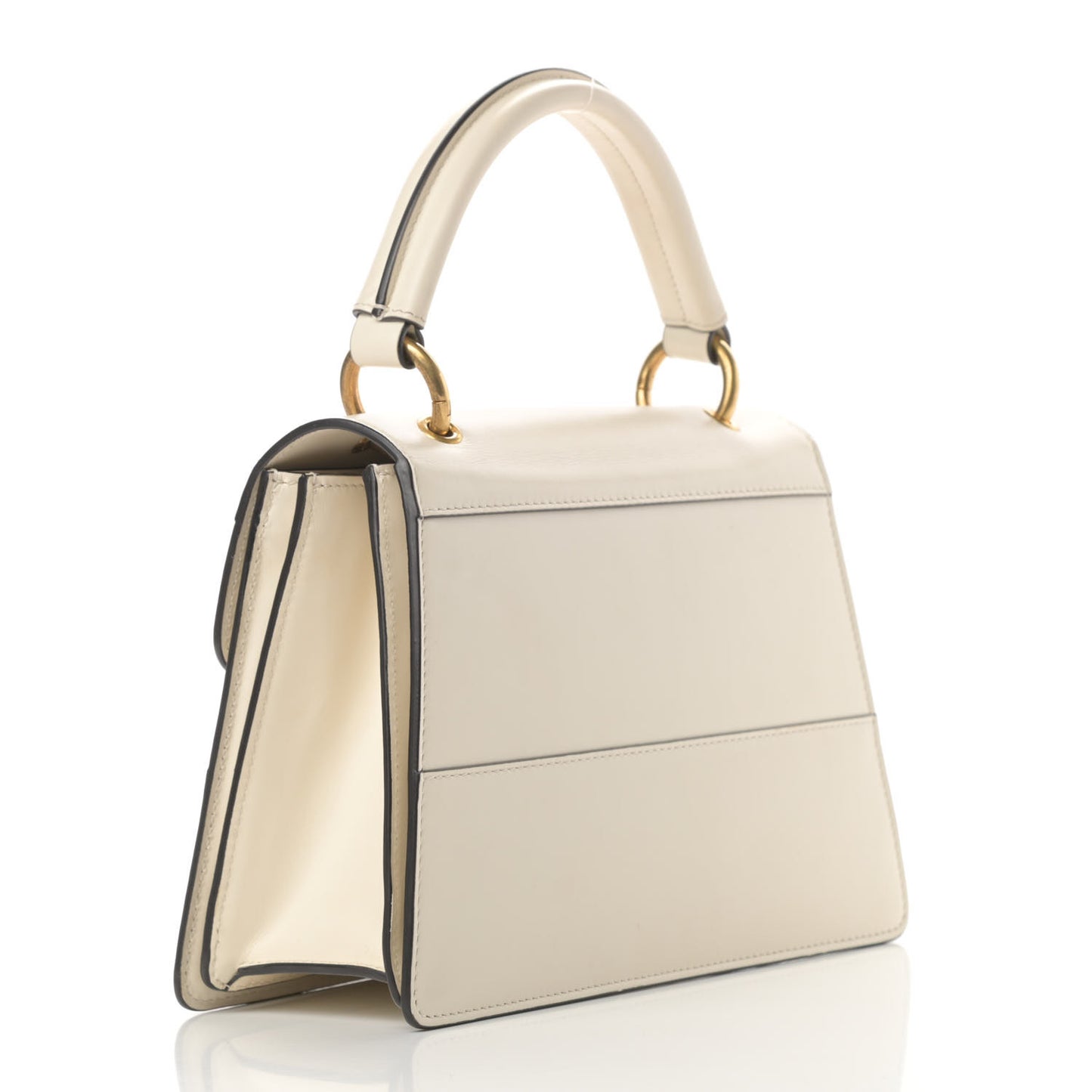 Calfskin Small Queen Margaret Top Handle Bag Mystic White