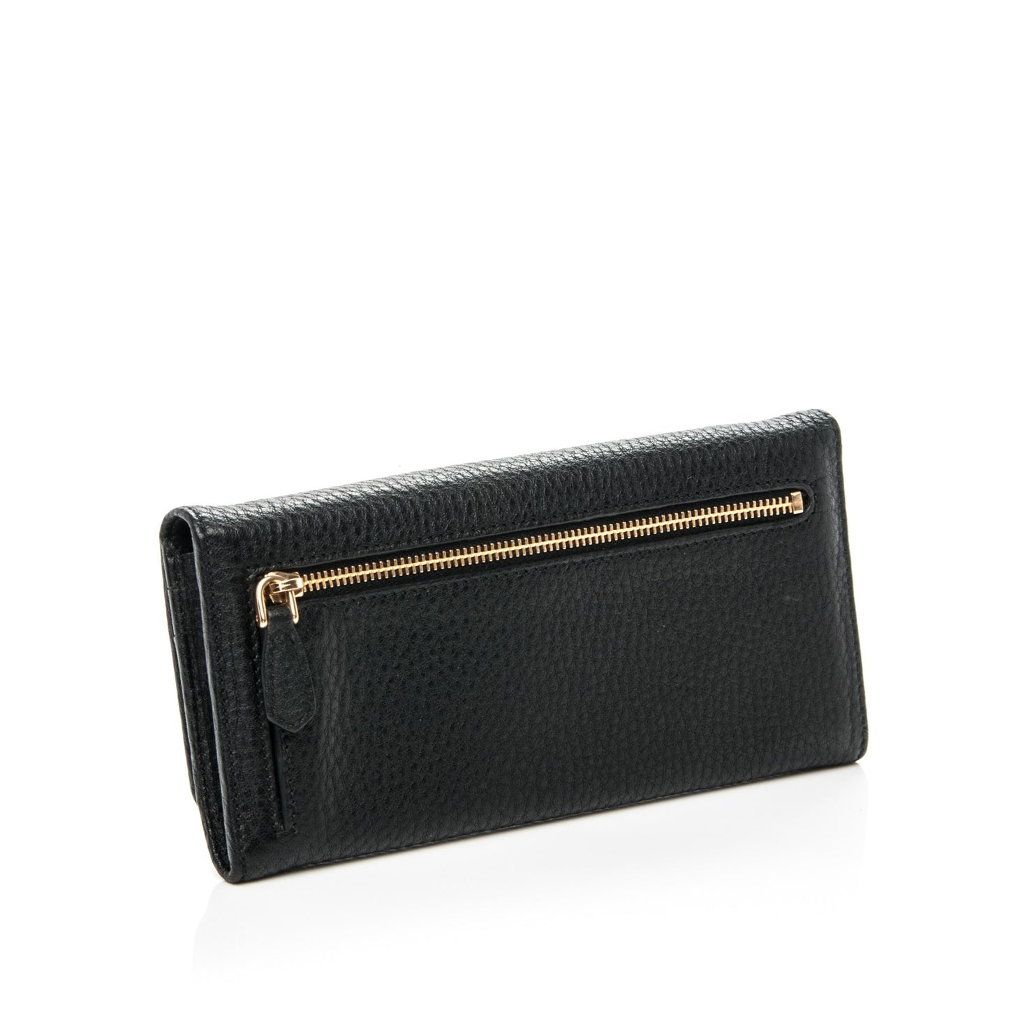 Vitello Daino Continental Flap Wallet Nero Black