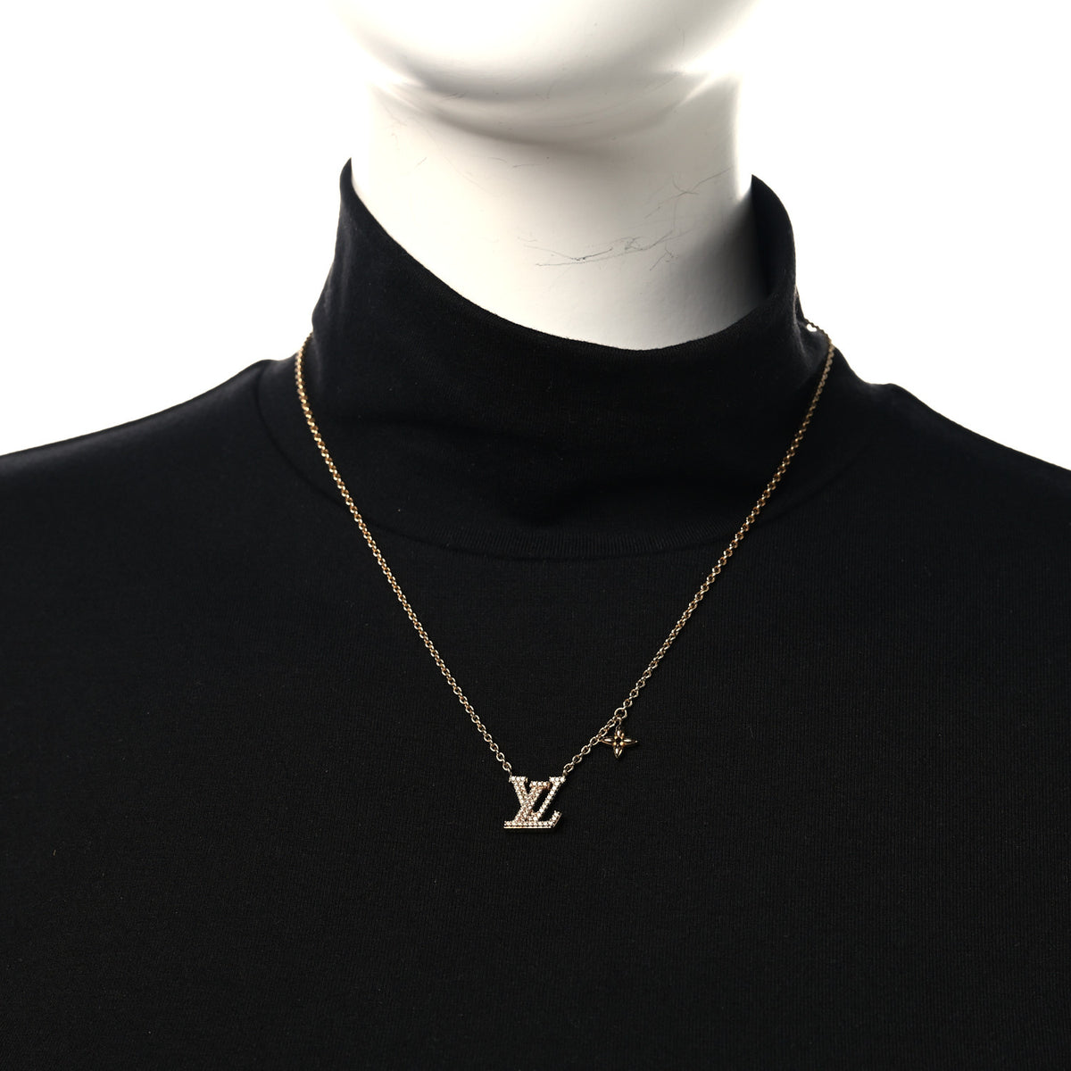 Metal Crystal LV Iconic Necklace Gold