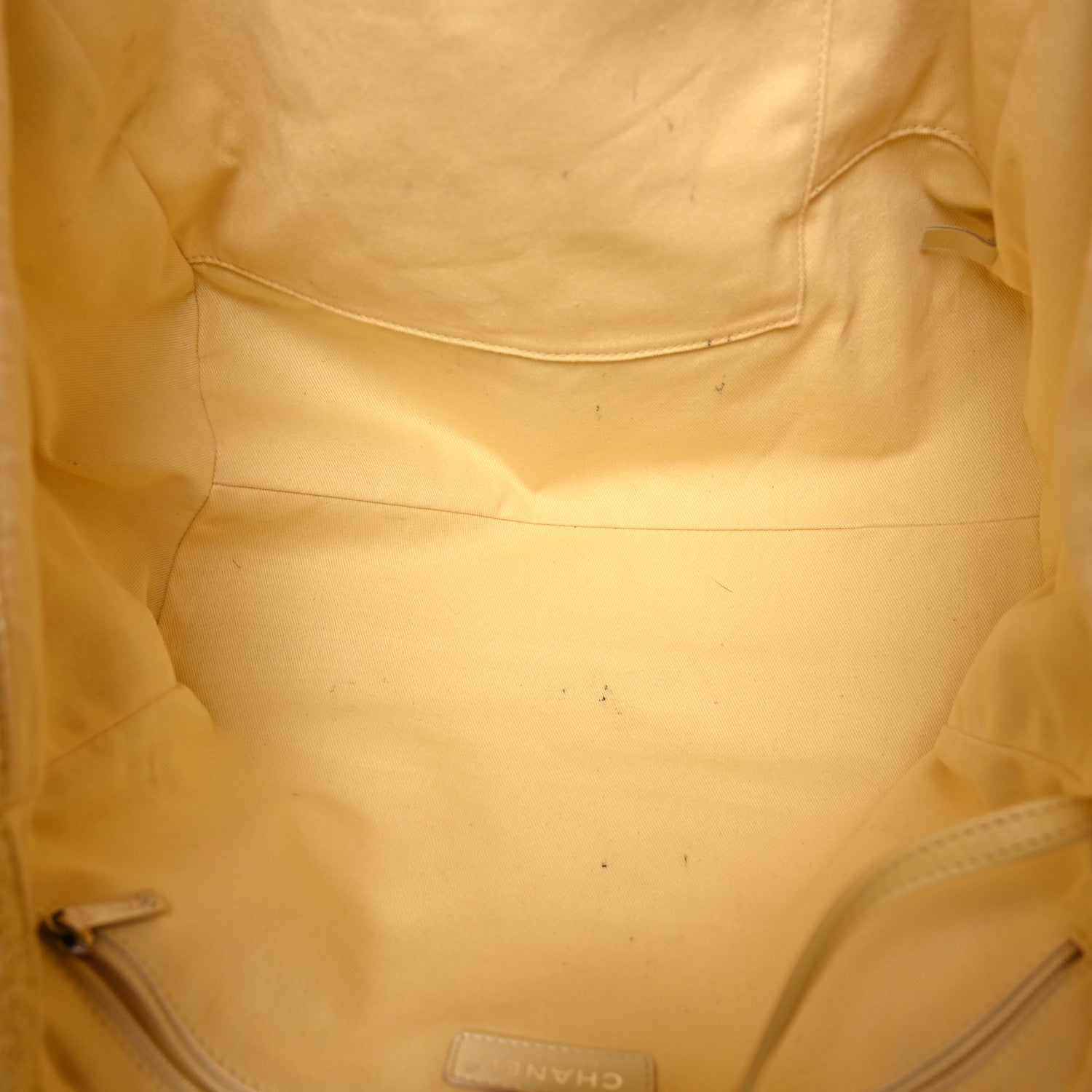 Chanel Canvas Medium Deauville Tote Light Yellow 4 of 9