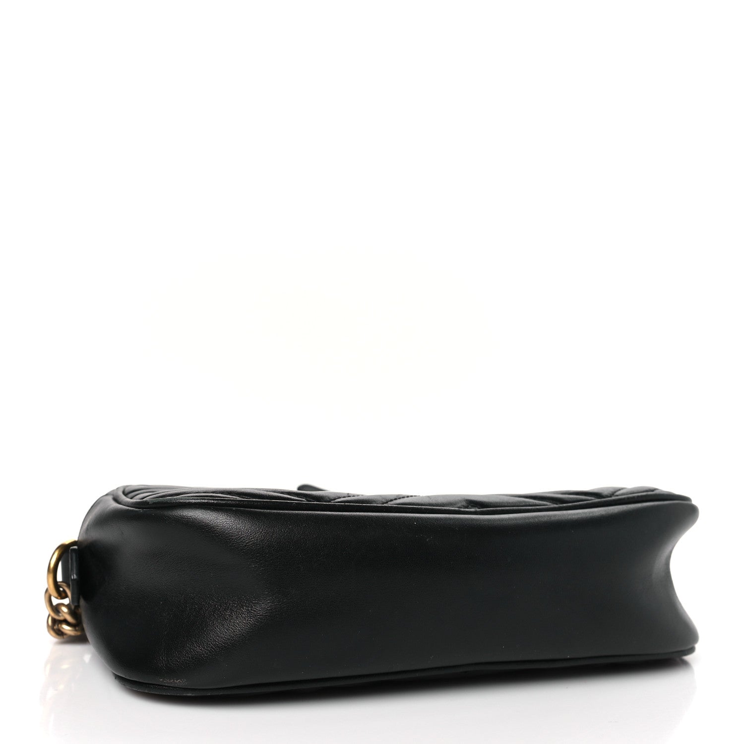Gucci Calfskin Matelasse Small GG Marmont Chain Shoulder Bag Black 4 of 10