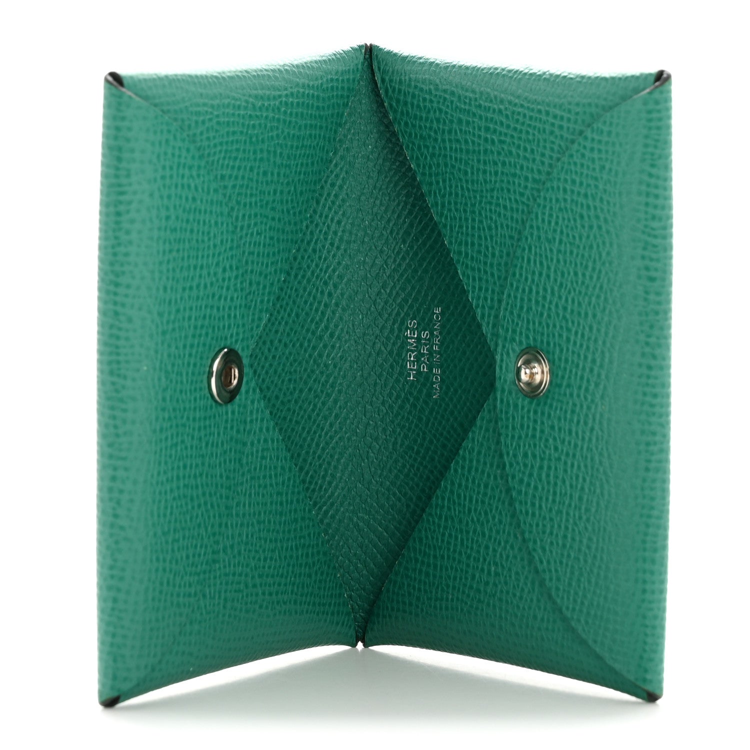 Hermes Epsom Calvi Card Case Vert Jade 5 of 9
