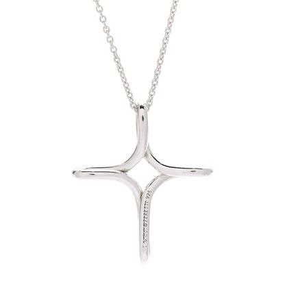 Tiffany Sterling Silver Elsa Peretti Infinity Cross Pendant Necklace 6 of 6
