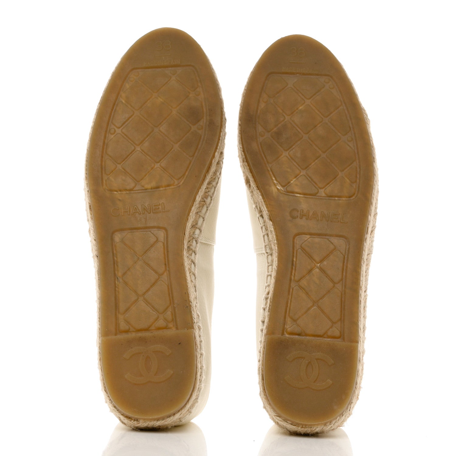 Chanel Lambskin CC Espadrilles 38 White 5 of 8